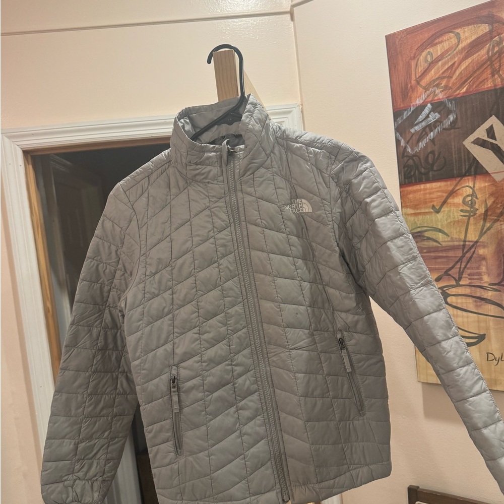 The North Face Kids 10-12 Gray Puffer Jacket